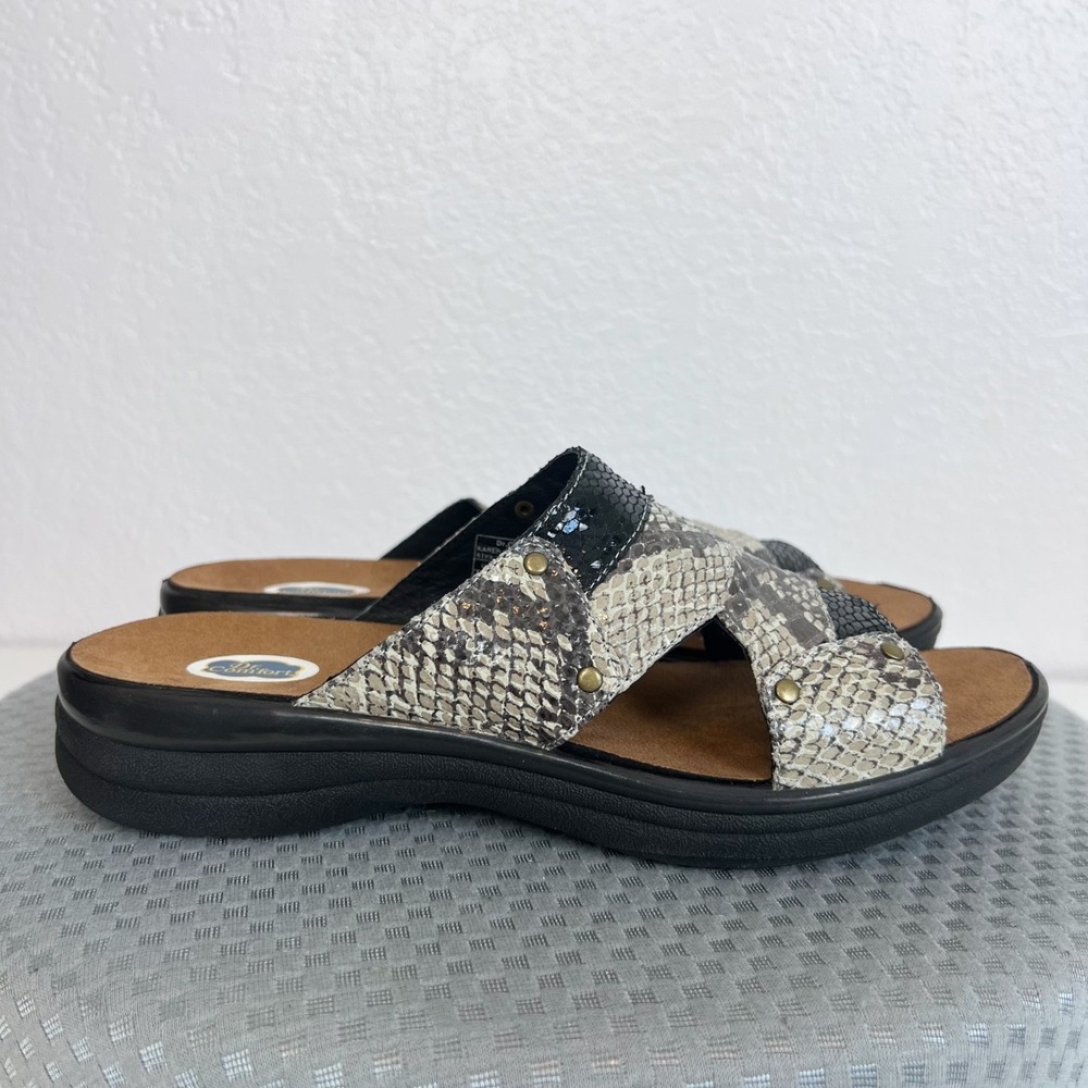 Dr Comfort Karen Sandals Womens 10 Leather Slip On‎ Snakeskin Comfort Resort